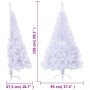 Albero di Natale Artificiale Metà con Supporto Bianco 150cm PVC