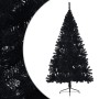 Albero di Natale Artificiale a Metà con Base Nero 210 cm PVC