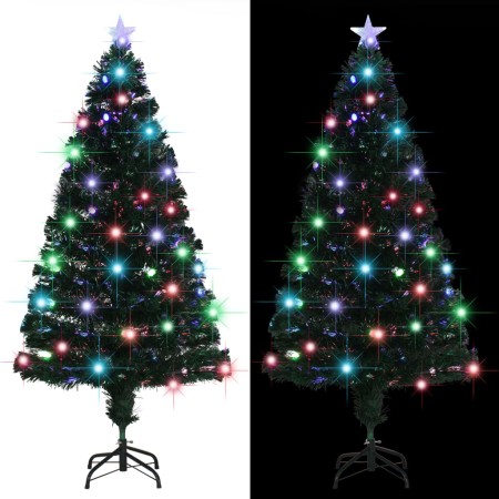 Albero di Natale Preilluminato con Supporto 150 cm Fibra Ottica