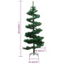 Albero di Natale Preilluminato con Vaso Verde 150 cm in PVC