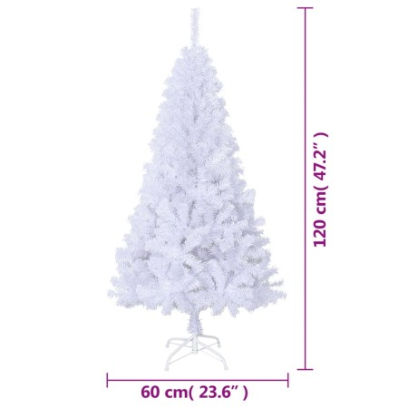 Albero di Natale Artificiale con Rami Spessi Bianco 120 cm PVC