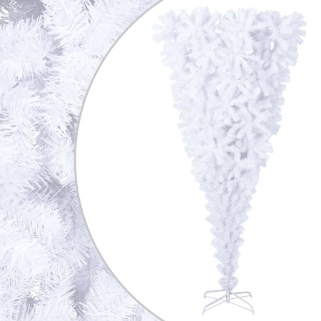 Albero di Natale Artificiale Capovolto con Base Bianco 180 cm