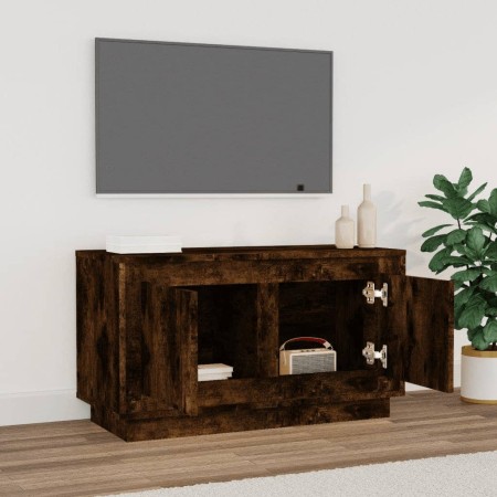 Mobile Porta TV Rovere Fumo 80x35x45 cm in Legno Multistrato