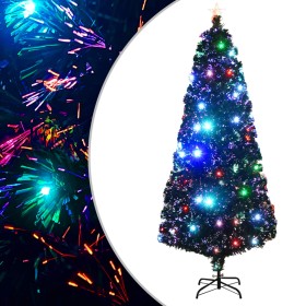 Albero di Natale Preilluminato con Supporto 210 cm Fibra Ottica