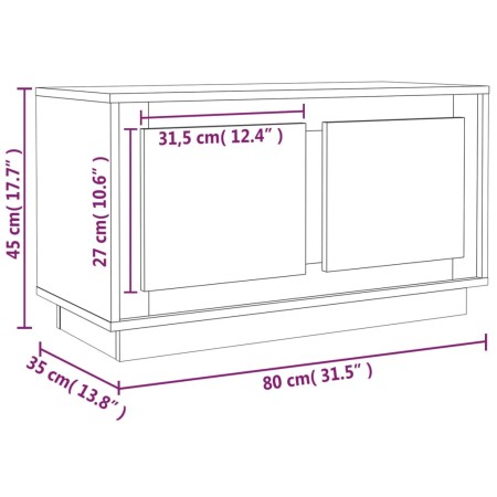 Mobile Porta TV Rovere Fumo 80x35x45 cm in Legno Multistrato