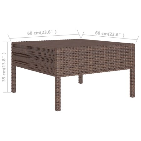 Set Divani da Giardino 9 pz con Cuscini in Polyrattan Marrone