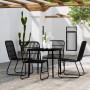 Set da Pranzo da Giardino 5 pz Nero