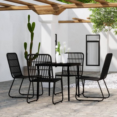 Set da Pranzo da Giardino 5 pz Nero