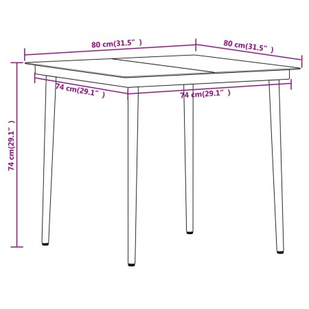 Set da Pranzo da Giardino 5 pz Nero