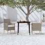 Set da Pranzo da Giardino 3 pz con Cuscini Beige e Nero