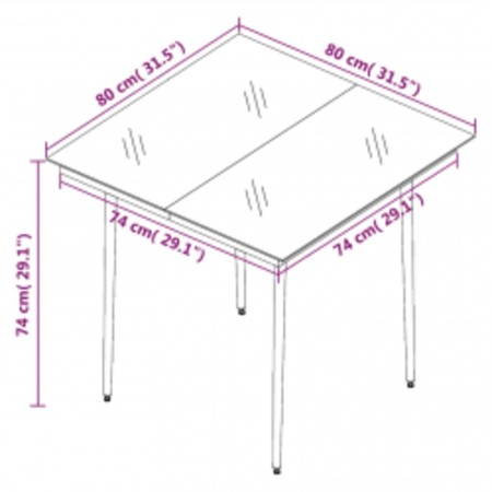 Set da Pranzo da Giardino 3 pz con Cuscini Nero