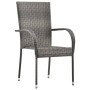 Set da Pranzo da Giardino 3 pz Grigio e Nero
