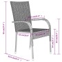 Set da Pranzo da Giardino 3 pz Grigio e Nero