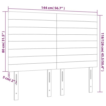 Testiere 4 pz Marrone Scuro 72x5x78/88 cm in Tessuto