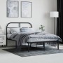 Giroletto con Testiera in Metallo Nero 120x190 cm