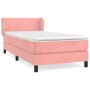 Giroletto a Molle con Materasso Rosa 90x200 cm in Velluto