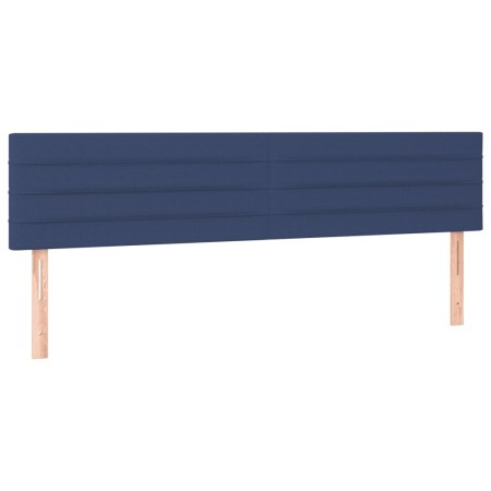 Letto a Molle Materasso e LED Blu 200x200cm in Tessuto