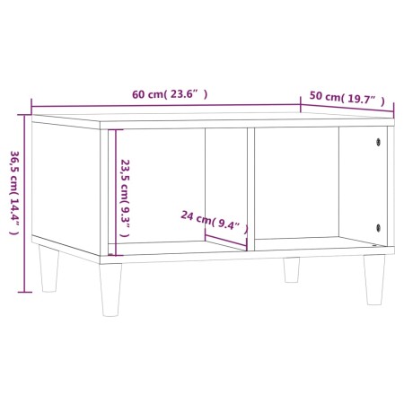 Tavolino da Salotto Rovere Fumo 60x50x36,5 cm Legno Multistrato