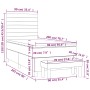 Giroletto a Molle con Materasso Marrone Scuro 90x200 cm Tessuto