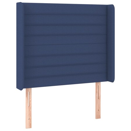 Letto a Molle con Materasso e LED Blu 100x200cm in Tessuto