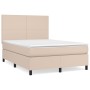 Giroletto a Molle con Materasso Cappuccino 140x200cm Similpelle