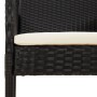 Set da Pranzo da Giardino 5 pz Nero con Cuscini in Polyrattan