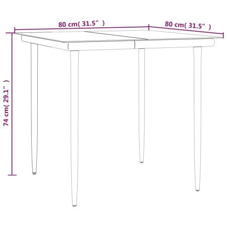 Set da Pranzo da Giardino 5 pz Nero con Cuscini in Polyrattan