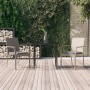 Set Salotto Giardino 3 pz con Cuscini Nero e Grigio Polyrattan