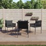 Set Pranzo da Giardino 5pz con Cuscini in Polyrattan e Acciaio