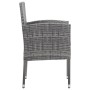 Set da Pranzo da Giardino 5 pz Nero Grigio Polyrattan e Acciaio