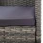 Set da Pranzo da Giardino 5 pz Nero Grigio Polyrattan e Acciaio