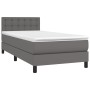 Giroletto a Molle con Materasso Grgio 90x200 cm in Similpelle