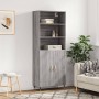 Credenza Grigio Sonoma 69,5x34x180 cm in Legno Multistrato