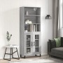 Credenza Grigio Sonoma 69,5x34x180 cm in Legno Multistrato