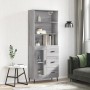 Credenza Grigio Sonoma 69,5x34x180 cm in Legno Multistrato