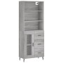 Credenza Grigio Sonoma 69,5x34x180 cm in Legno Multistrato