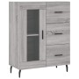 Credenza Grigio Sonoma 69,5x34x180 cm in Legno Multistrato