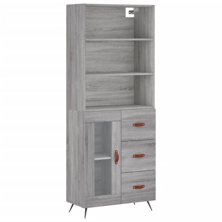 Credenza Grigio Sonoma 69,5x34x180 cm in Legno Multistrato