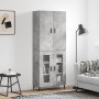 Credenza Grigio Cemento 69,5x34x180 cm in Legno Multistrato