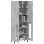 Credenza Grigio Cemento 69,5x34x180 cm in Legno Multistrato