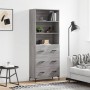 Credenza Grigio Sonoma 69,5x34x180 cm in Legno Multistrato