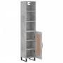 Credenza Grigio Cemento 34,5x34x180 cm in Legno Multistrato