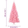 Albero di Natale Artificiale Sottile con Base Rosa 180 cm PVC