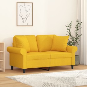 Cuscini Decorativi 2 pz Giallo Chiaro 40x40 cm in Tessuto