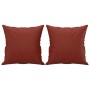 Cuscini Decorativi 2pz Rosso Vino 40x40 cm in Similpelle