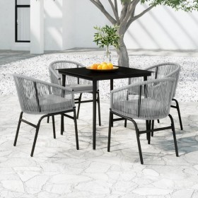 Set da Pranzo da Giardino 5 pz Grigio