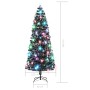Albero di Natale Preilluminato con Supporto 240 cm Fibra Ottica