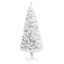 Albero Natale Preilluminato Bianco 180 cm in Fibra Ottica