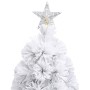 Albero Natale Preilluminato Bianco 180 cm in Fibra Ottica