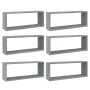 Mensole Cubo Muro 6 pz Grigio Sonoma 60x15x23 cm in Multistrato